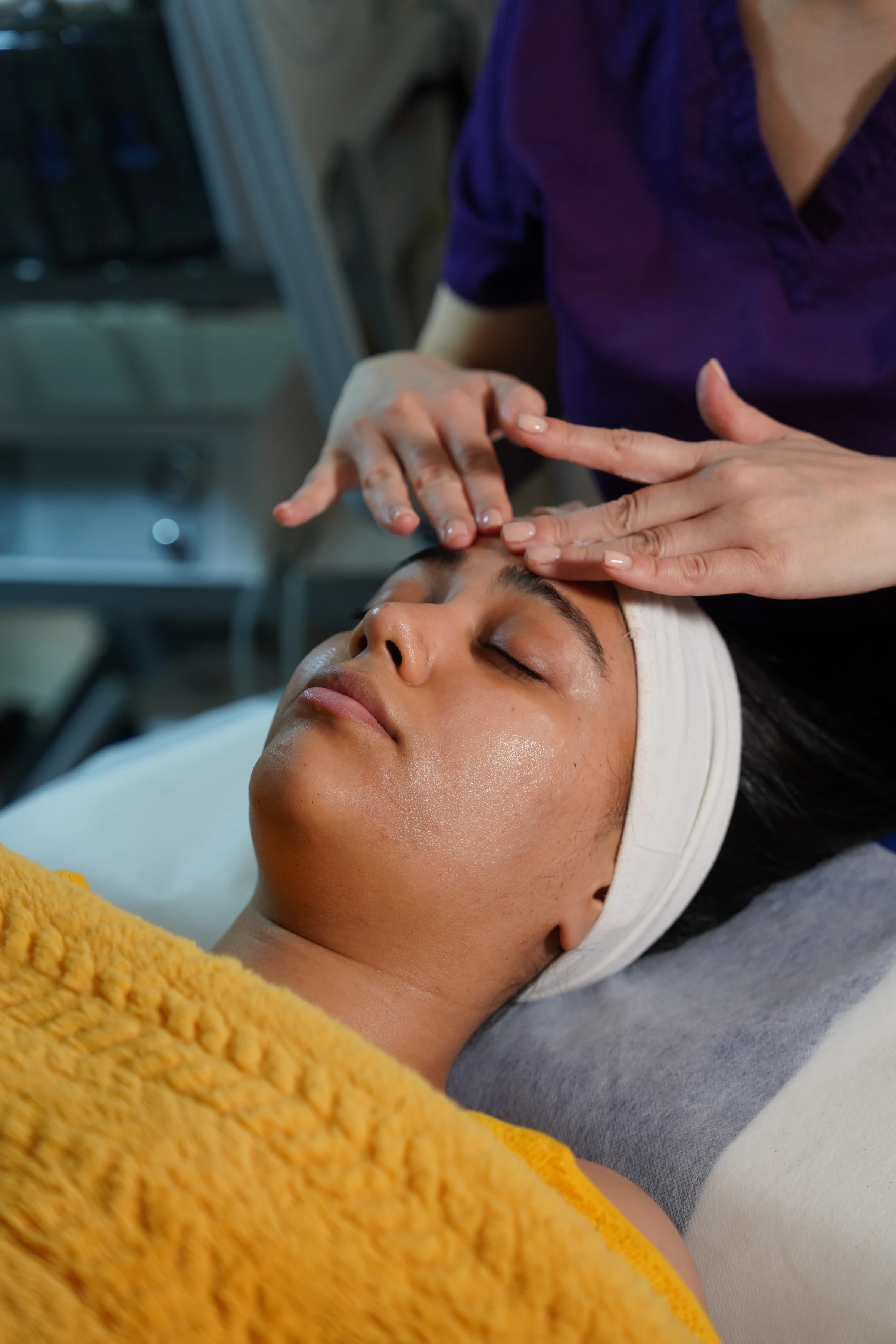Classical facial treatment with gentle hand techniques